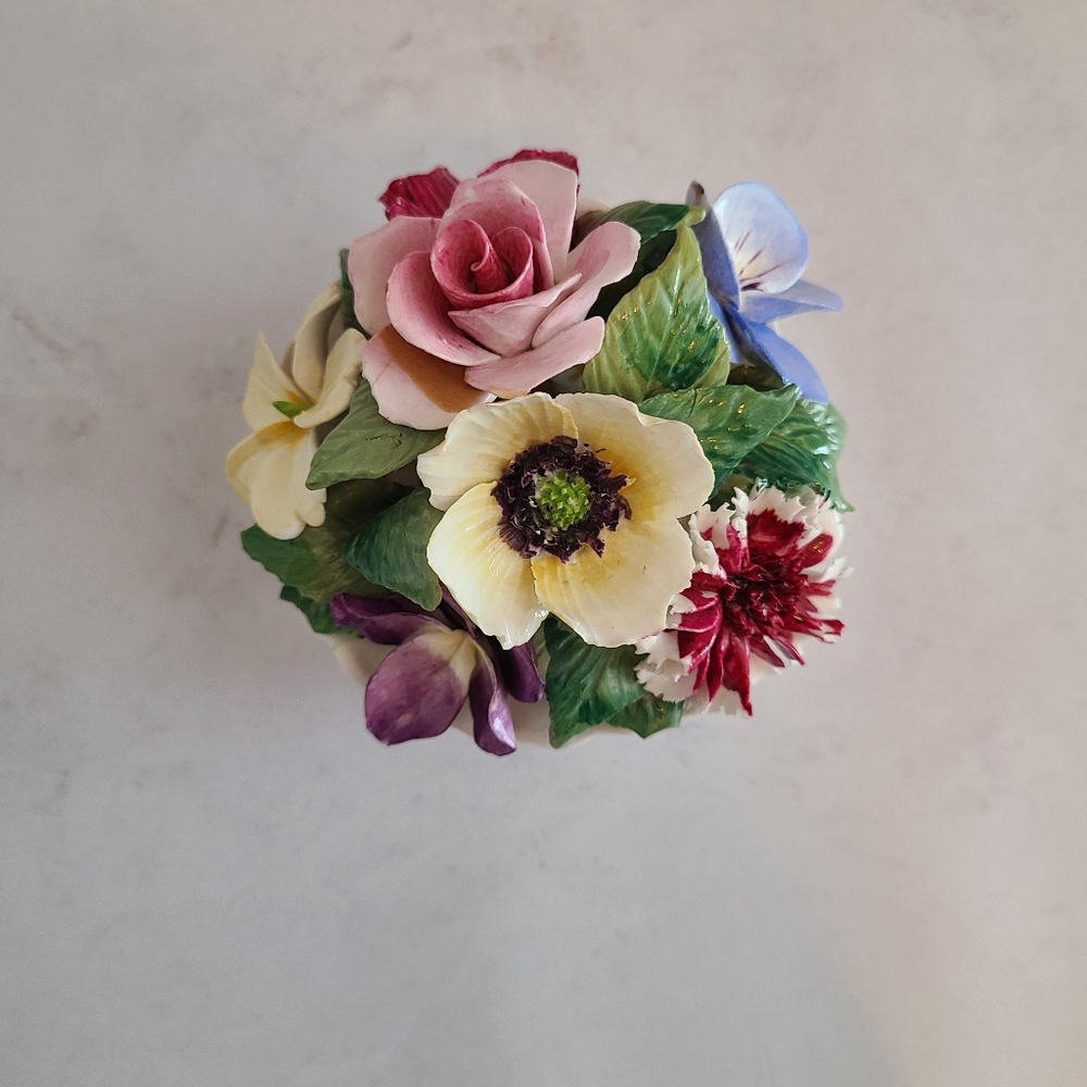 Antique Staffordshire Bone China Floral Flowers Vase Bowl